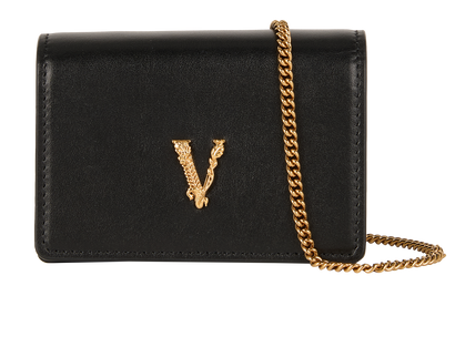 Mini Virtus Crossbody, &pound;275, Handbags, Black, Leather, Front view